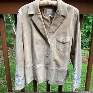 J.Jill leather blazer with flowers